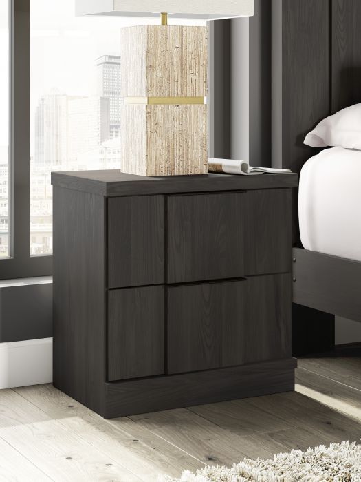 Signature Design by Ashley® Shaehartin Dark Brown 2-Drawer Nightstand-1