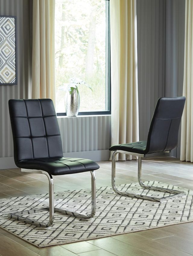 Signature Design by Ashley® Madanere Black/Chrome Upholstered Dining Side Chair-1