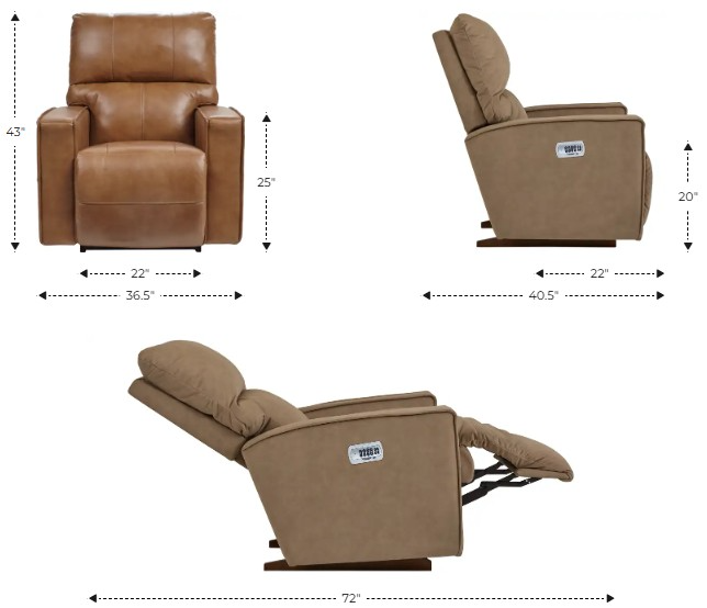 La-Z-Boy® Maddox Camel Leather Power Rocking Recliner with