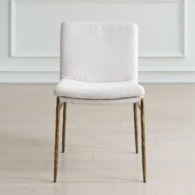 Uttermost® Ascend Aged Gold/White Dining Side Chair-1