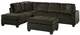 Homelegance® Emilio 3-Piece Brown L-Shape Sectional with Ottoman-2
