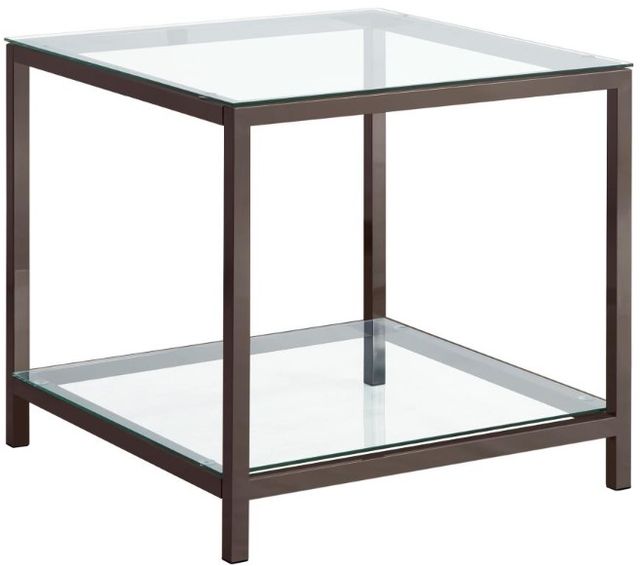 Coaster® Trini 2-Piece Tempered Glass Top Occasional Table with Black Nickel Base Set-1