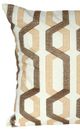 A & B Home Brown/White 18"x18" Embroidered Throw Pillow-1