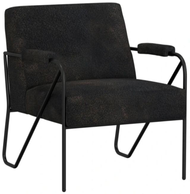 International Furniture Direct Lotus Black/Blacksmithing Matte Black Arm Chair-0
