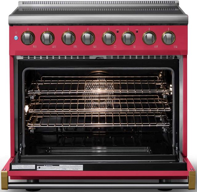 Viking® 5 Series 36" Valentine Pro Style Induction Range with Brushed Brass Trim-1