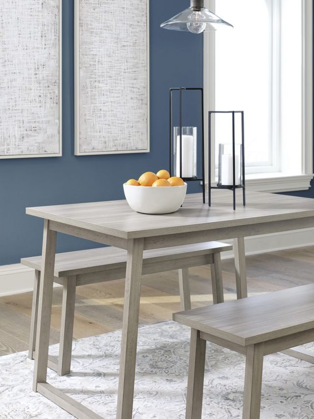Signature Design by Ashley® Loratti 3-Piece Gray Dining Table and Benches Set-3