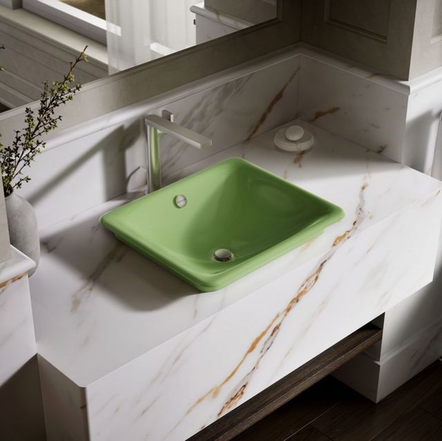 Kohler Iron Plains® Fresh Green 18.5" Rectangular Vessel Bathroom Sink-2