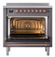 Ilve® Nostalgie II Noblesse 36'' Graphite Matte Pro Style Induction Range with Copper Trim-1