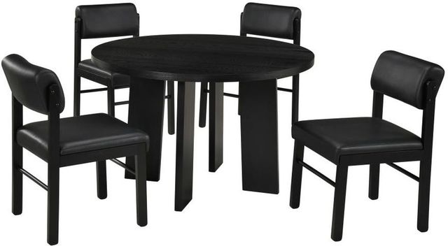 Coaster® Strouse 5-Piece Black Dining Table Set-0