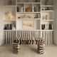 TOV Furniture Zebra Brown Striped Tufted Bench-1
