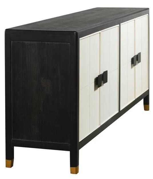 StyleCraft Satin Black/White Sideboard-1