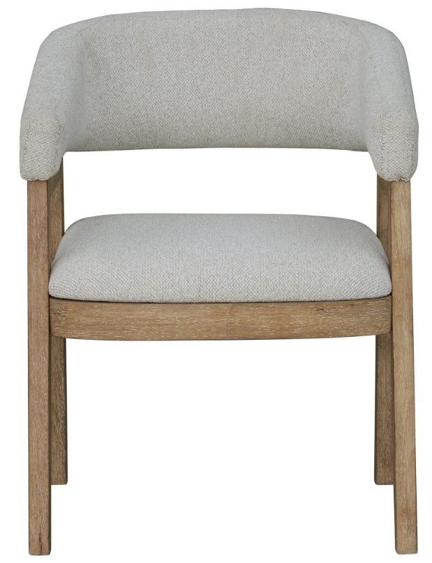 Parker House® Escape Glazed Natural Oak/Mirage Mist Barrel Back Dining Arm Chair-3