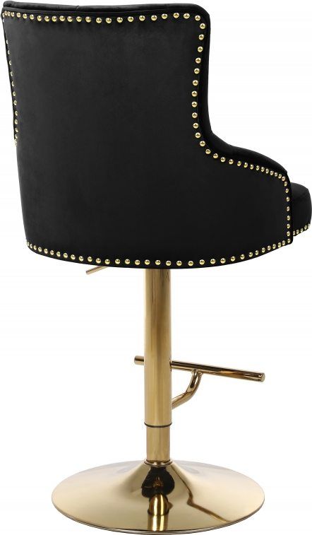 Meridian Furniture Claude Black Velvet Adjustable Stool-1