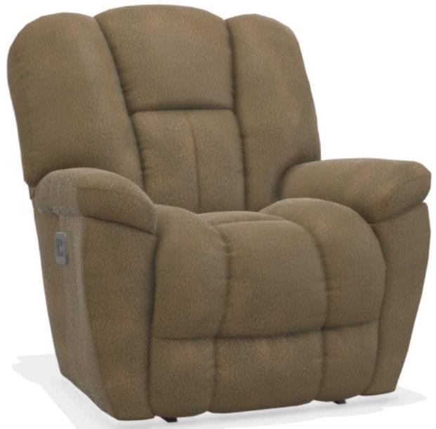 La Z Boy Maverick Driftwood Power Rocking Recliner with Headrest and Lumbar Farnham s Furniture Galleries Casper Wyoming