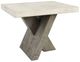 Classic Home Durant Antique White End Table with Distressed Gray Base-0