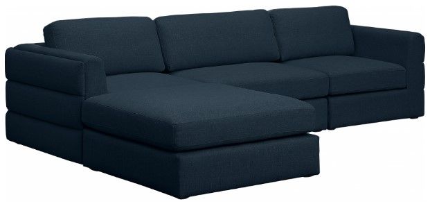 Meridian Furniture Beckham 4-Piece Navy Linen Polyester Modular Sectional-0