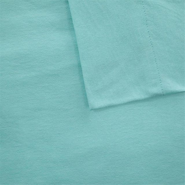 Olliix by Intelligent Design Aqua Queen Cotton Blend Jersey Knit All Season Sheet Set-1