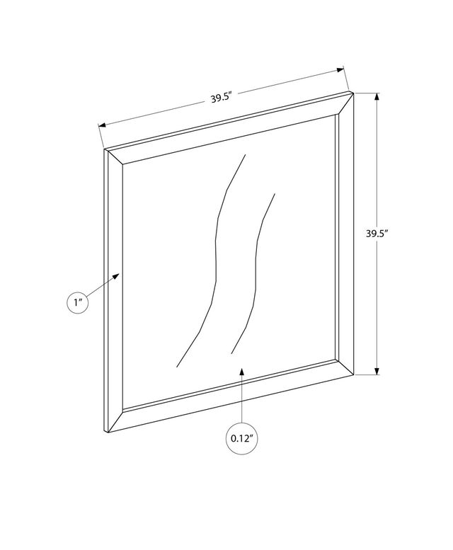 Monarch Specialties Inc. Rustic Oak Wall Mirror-2