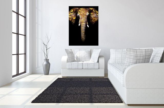 Classy Living Gold Tribal Elephant Wall Art-1