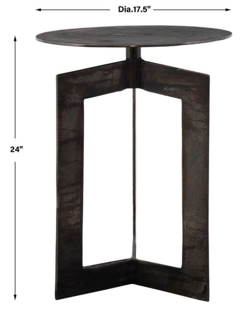 Uttermost® Deltoid Gunmetal Accent Table-2
