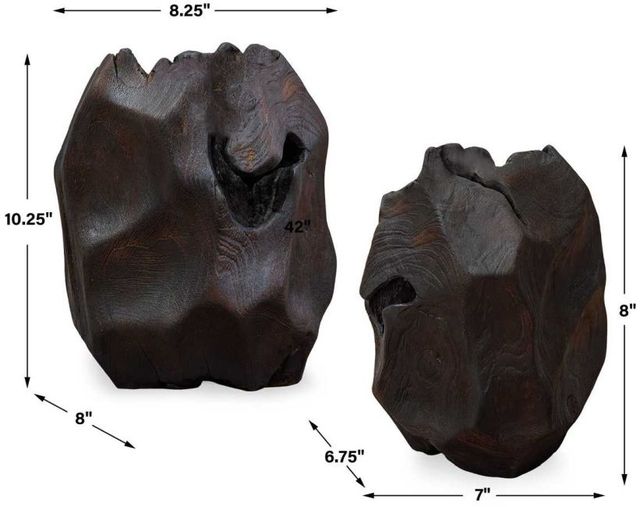 Uttermost® Ember Root 2-Piece Black Sculpture Set-1