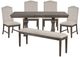 American Wholesale Furniture Victoria 6-Piece Oak/White Dining Table Set-0