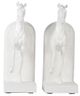 A & B Home White Trotting Horse Bookends-2