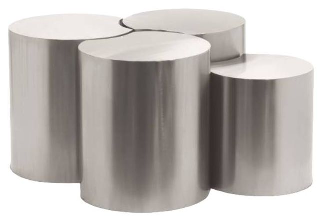 Meridian Furniture Dimple 4-Piece Silver Modular Nesting Coffee Table Set-0