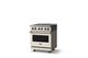 Viking® 5 Series 30" Pure White Pro Style Electric Range with Brushed Brass Trim-2