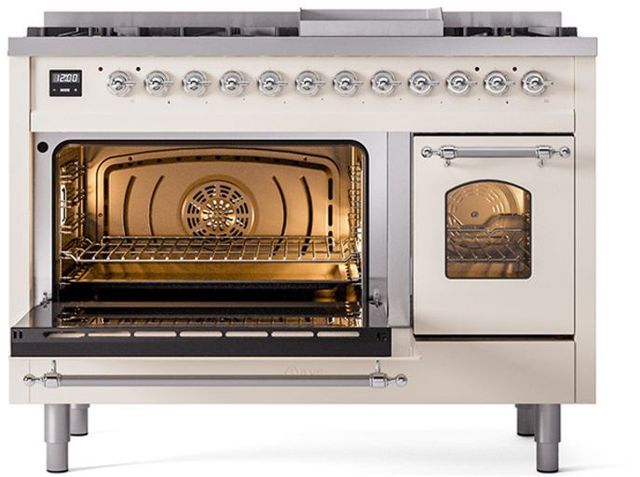 Ilve® Nostalgie II Series 48" Antique White Pro Style Dual Fuel Range-3