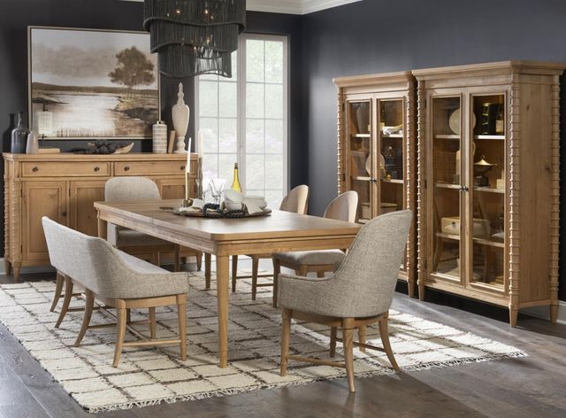 Legacy Classic Seraphina Sunlit Oak Upholstered Dining Arm Chair-1