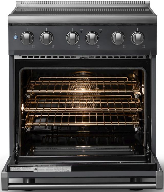Viking® 5 Series 30" Cast Black Pro Style Induction Range with Polished Chrome Trim-1