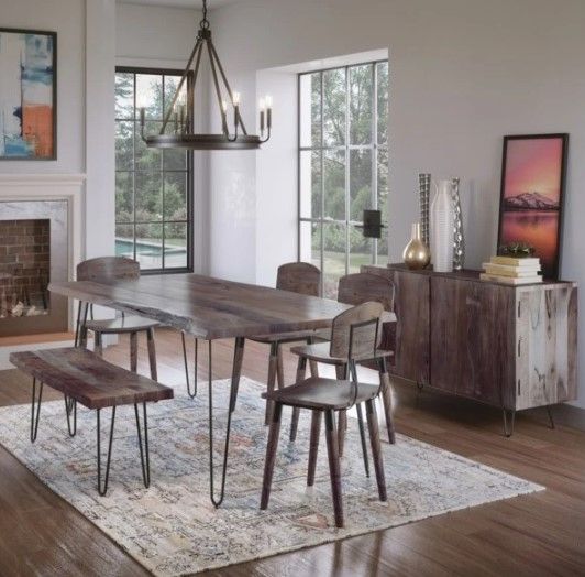 Jofran Inc. Nature's Edge Slate 70" Dining Bench-1