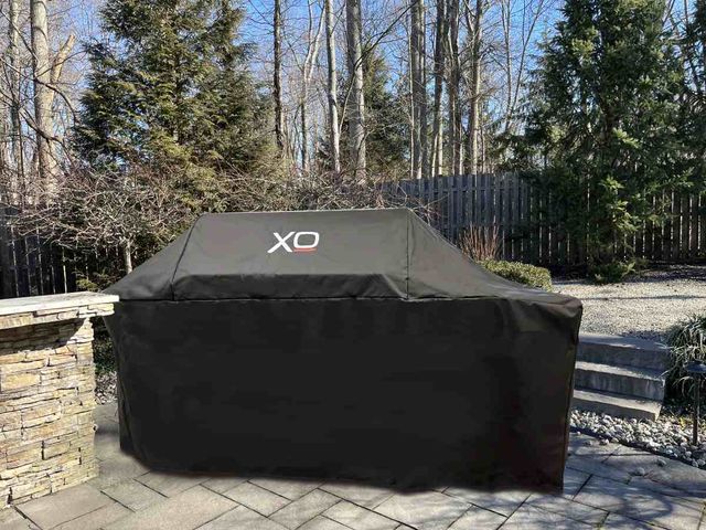 XO 40" Dark Brown Performance XLT Freestanding Grill with Side Burner Cover-1