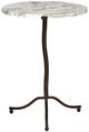 Four Hands Sophie Antiqued Rust End Table with Veined White Marble Top-2