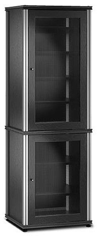 Salamander Designs® Synergy System Black Oak 70" AV Cabinet with Aluminum Post