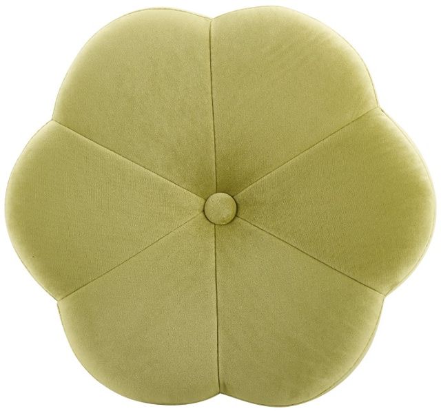 Linon Flower Gold/Green Vanity Stool-3