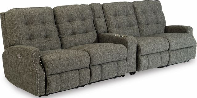 Flexsteel® Devon Onyx Power Reclining Sectional with Power Headrests-0