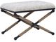 Linon Campaign Black/Cream Accent Stool-0