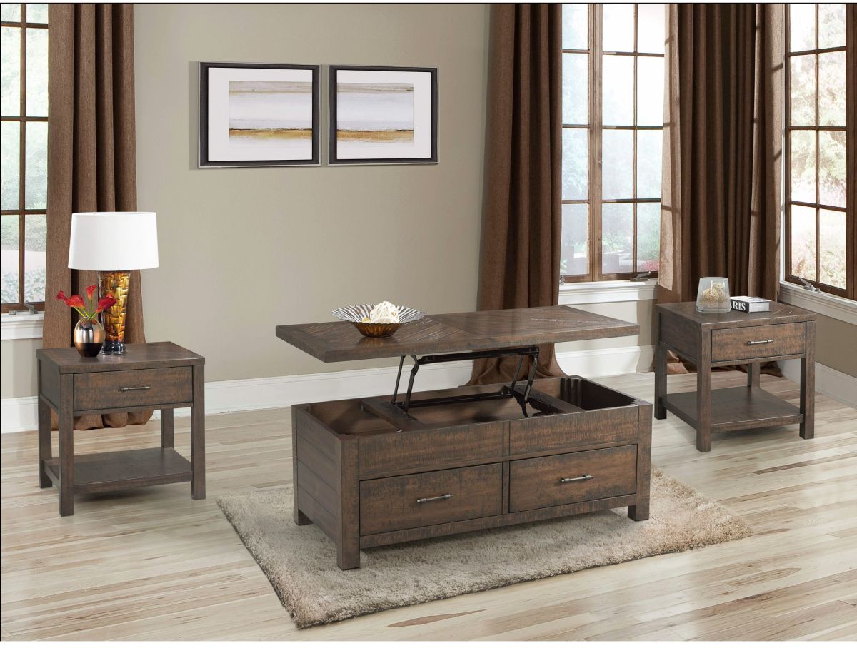 Elements International Jax Cherry End Table | Miskelly Furniture