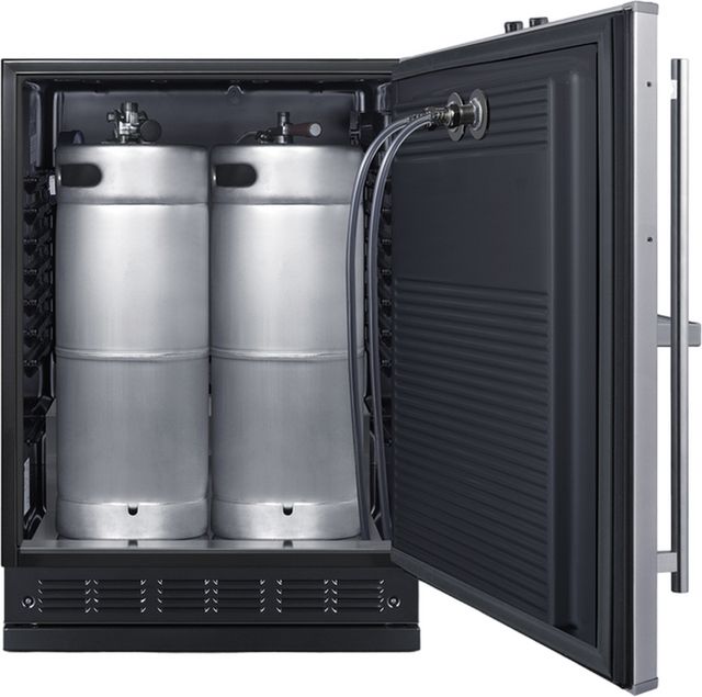 Summit® 5.3 Cu. Ft. Black/Stainless Steel Built-In Beer Kegerator-3