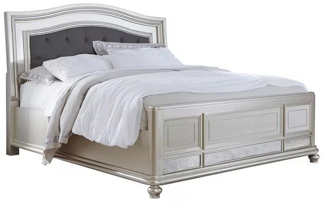 Signature Design by Ashley® Coralayne 2-Piece Silver King Panel Bed Set-1