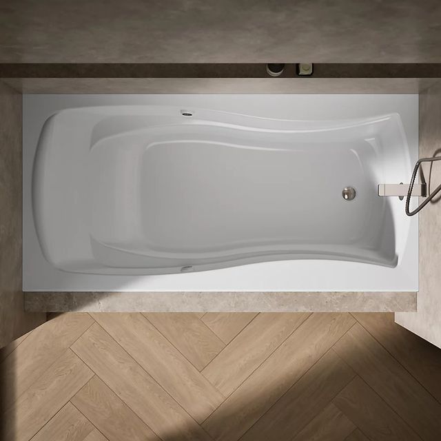 KOHLER® Mariposa® White 72" x 36" Alcove Heated Bubble Massage™ Air Bath with Bask® Heated Surface - Right Drain-2