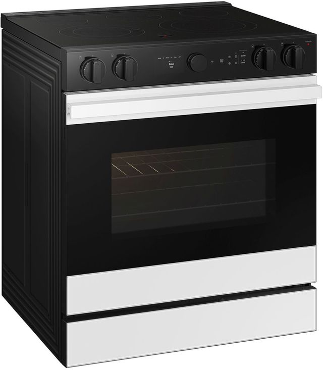 Samsung Bespoke 30" White Glass Slide In Electric Range-2