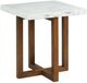 Elements International Morris 2-Piece White Occasional Table with Chestnut Base Set-4