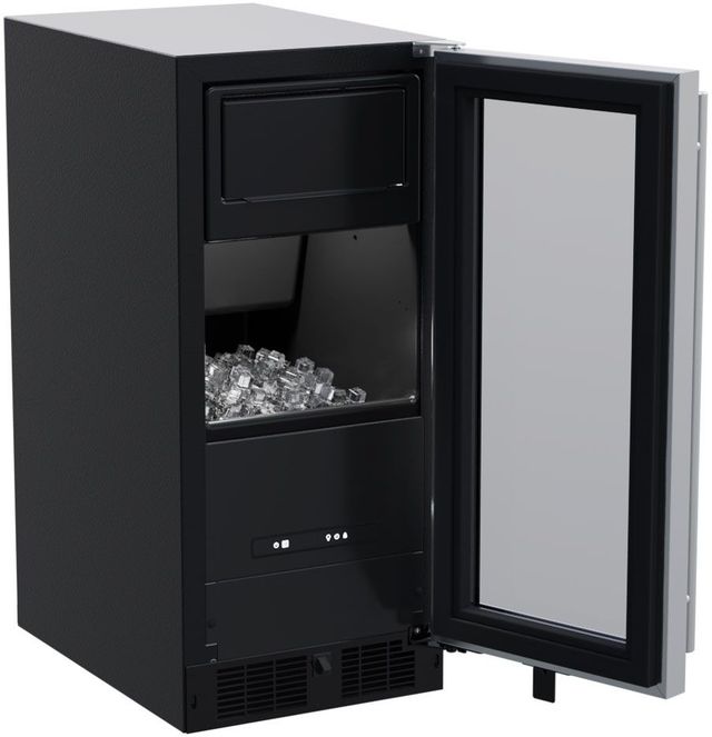 Marvel 15" 39 lb. Stainless Steel Frame Glass Clear Ice Maker-1