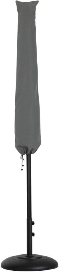Meridian Furniture Amalfi Beige/Matte Black/Black Aluminum Outdoor Patio Umbrella and Round Base-2