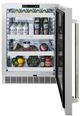 ZLINE Autograph Edition Touchstone 24 " 5.2 Cu. Ft. Stainless Steel 151 Can Beverage Fridge with Solid Door and Polished Nickel Helix Handle-4