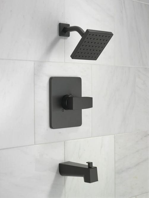 Delta Modern Monitor 14 Series 16" Matte Black Tub and Shower Trim-4