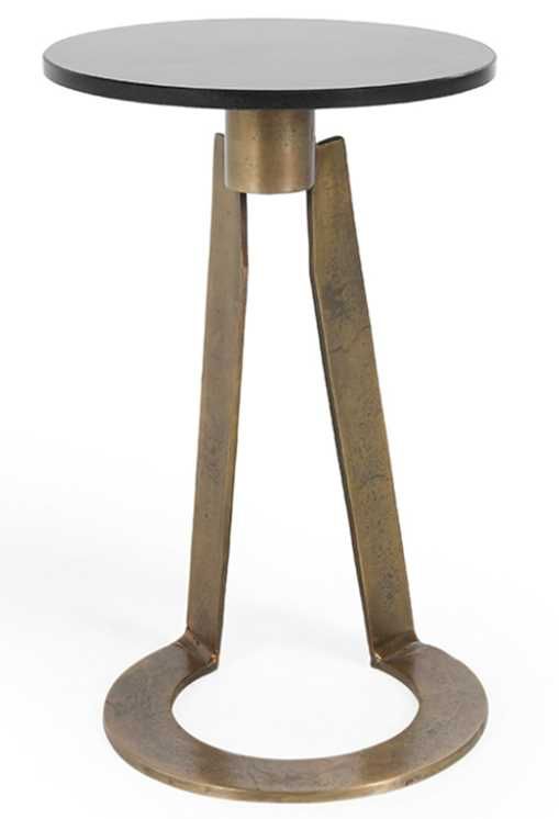 Classic Home Leyton Black Accent Table with Gold Base-0